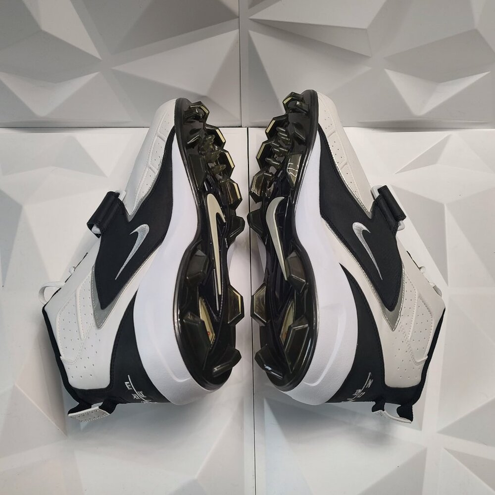 Nike Men's Football Cleats 18 White Black Shoe Lacrosse Air Zoom Boss Shark - Picture 6 of 13